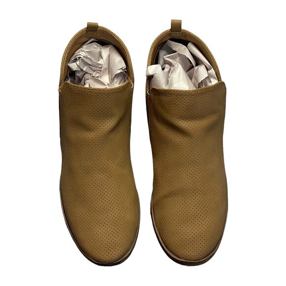 Rampage Tesla Women's Tan Stacked Cuban Heel Perforated Ankle Bootie Size US 10M - Picture 3 of 8